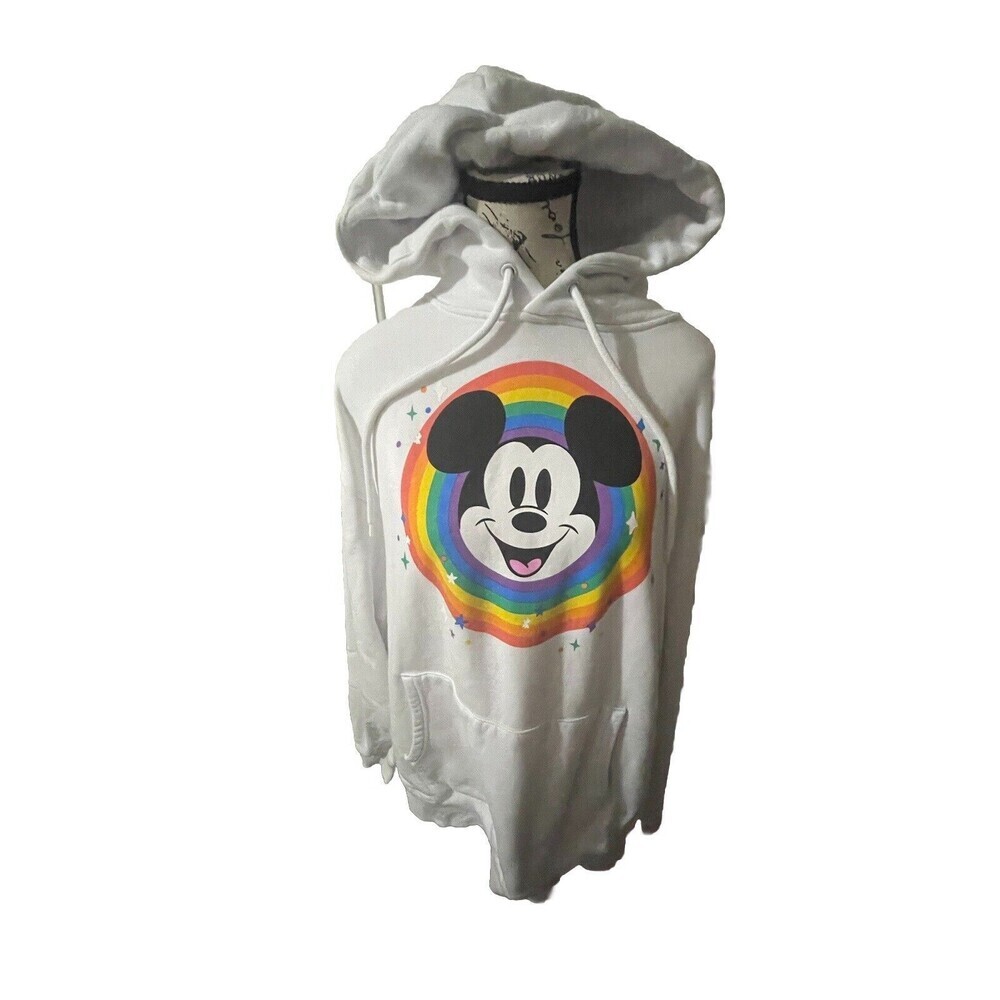 Mickey Mouse Rainbow Hoodie Disney Pride Collection EUC Adult Size Large  Unisex
